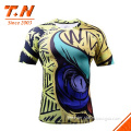 high Quality custom Sublimation short Sleeve MMA Rash Guards with lycra spandex polyester fabric UV protected